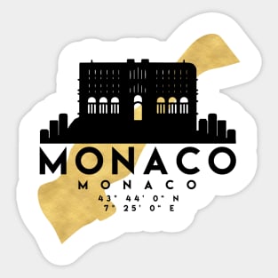 Monaco Monaco Skyline Map Art Sticker